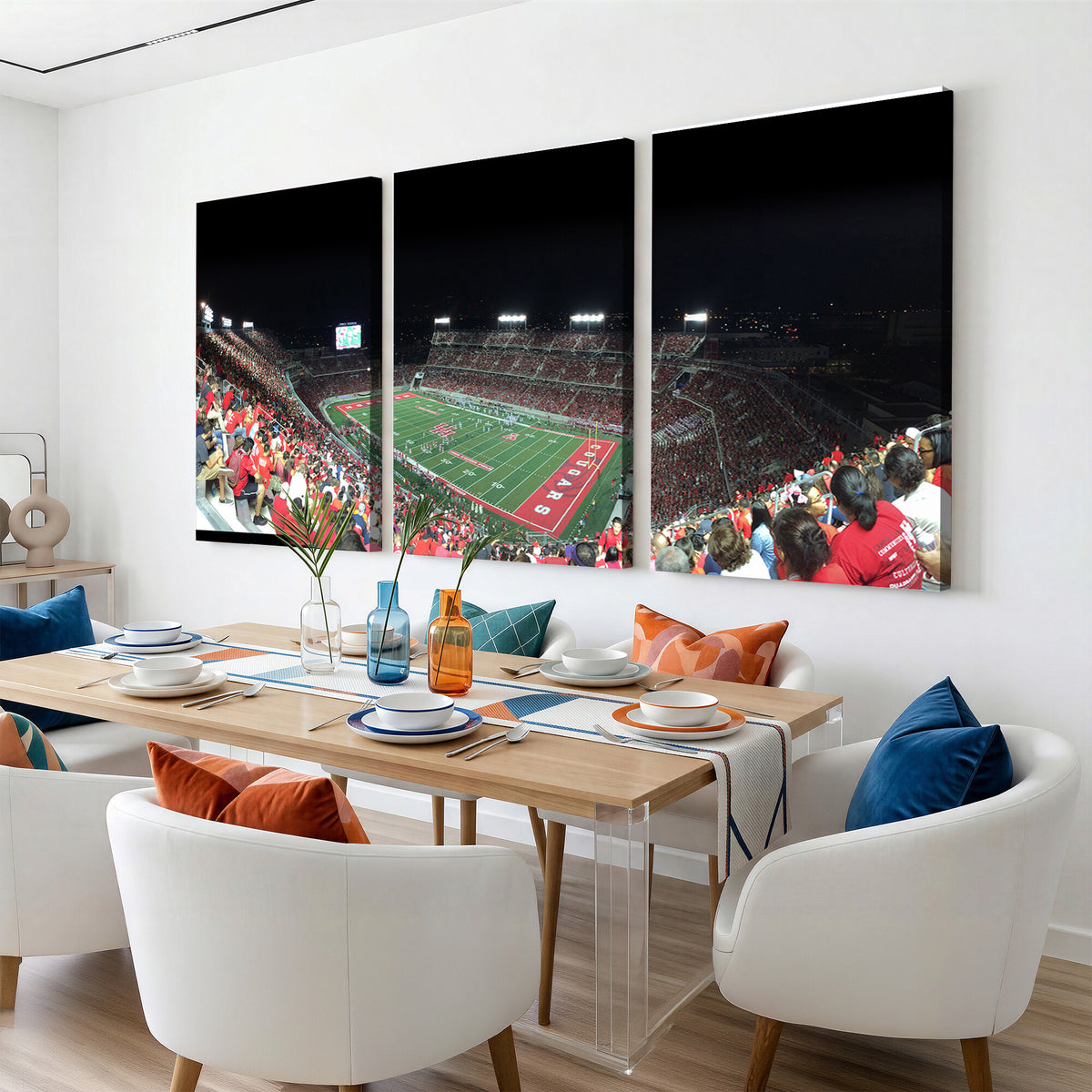 67036-MGV-CV-36X24 - Houston Cougars Football Team Print - Houston TDECU Stadium Wall Art Canvas Print