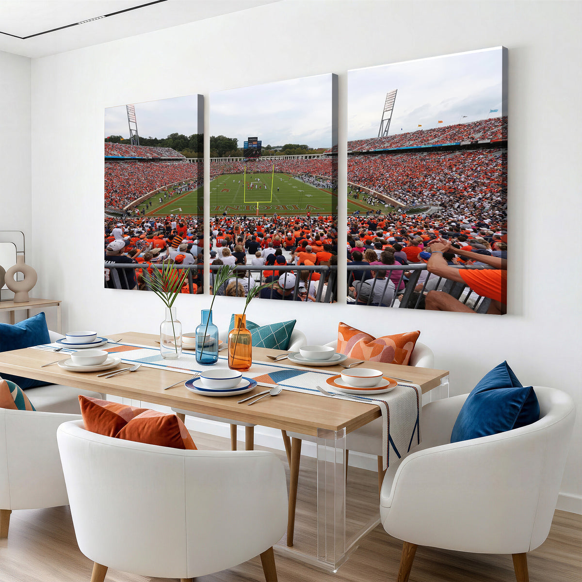 63606-MGV-CV-36X24 - Virginia Cavaliers Football Team Print, Charlottesville, Extra Large Game Room Wall Decor