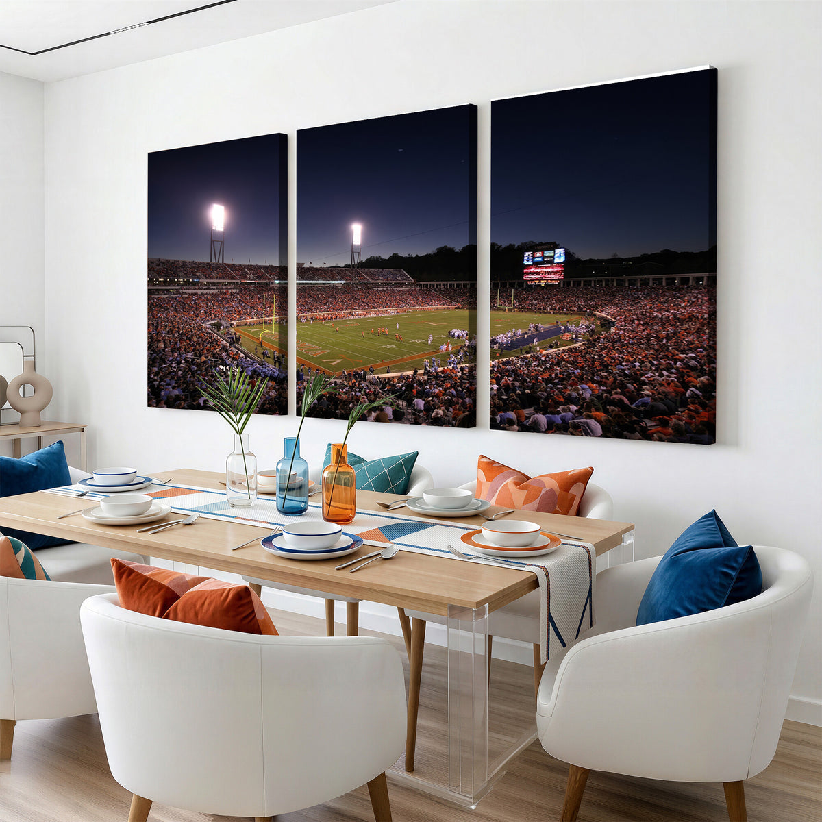 69378-MGV-CV-36X24 - Virginia Cavaliers Football Team Print - Charlottesville Scott Stadium Canvas Print Wall Art
