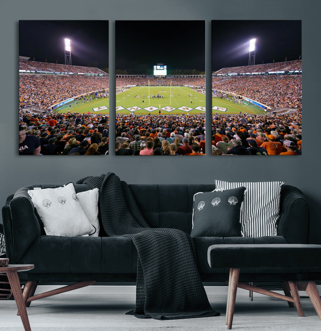 98441-MGV-CV-36X24-Virginia Cavaliers Football Team Print - Charlottesville Scott Stadium Wall Art Canvas Print