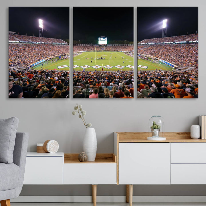 Virginia Cavaliers Football Team Print - Charlottesville Scott Stadium Wall Art Canvas Print