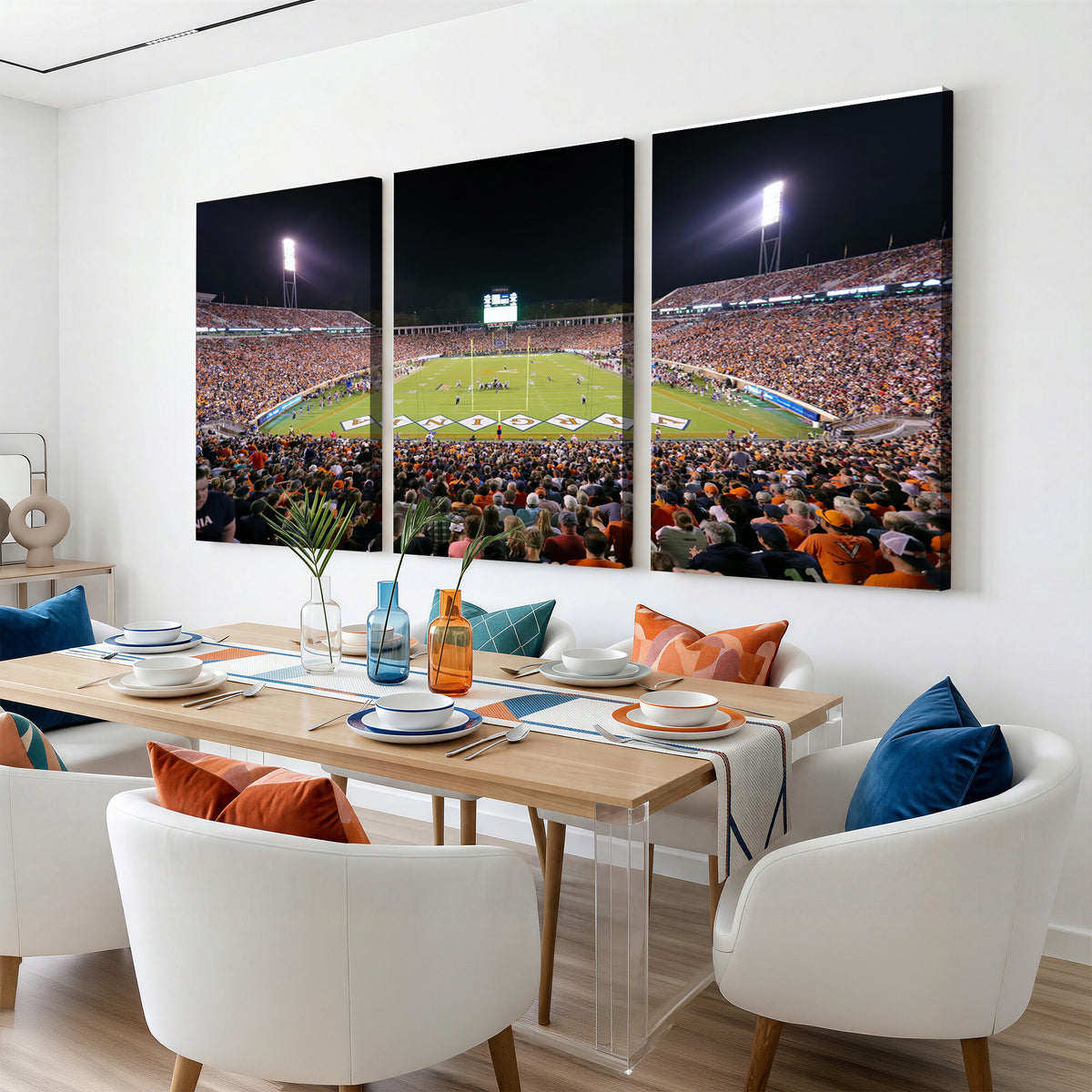 98441-MGV-CV-36X24 - Virginia Cavaliers Football Team Print - Charlottesville Scott Stadium Wall Art Canvas Print