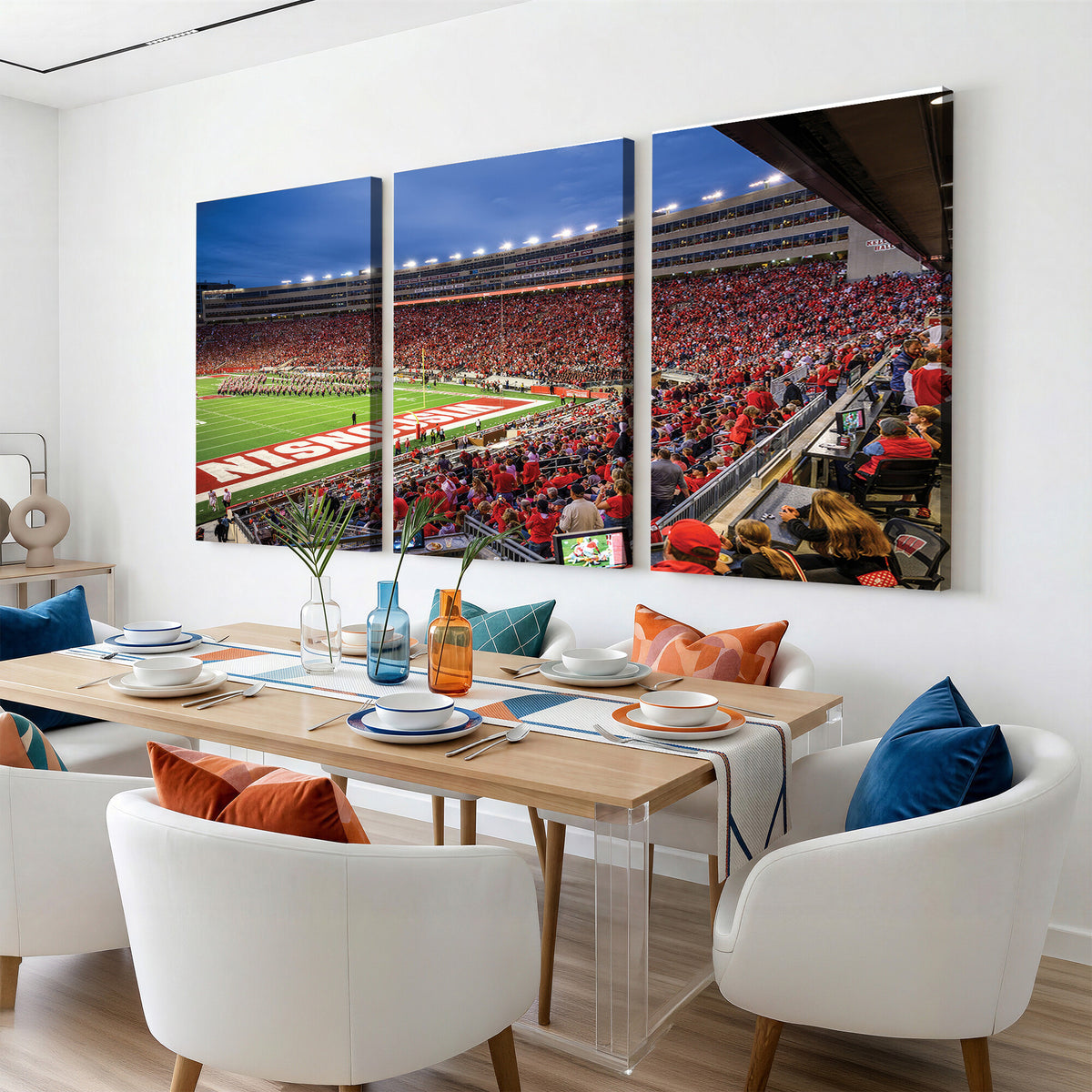 57601-MGV-CV-36X24 - Wisconsin Badgers Football Team Print - Madison Camp Randall Stadium Wall Art, Wisconsin Badgers