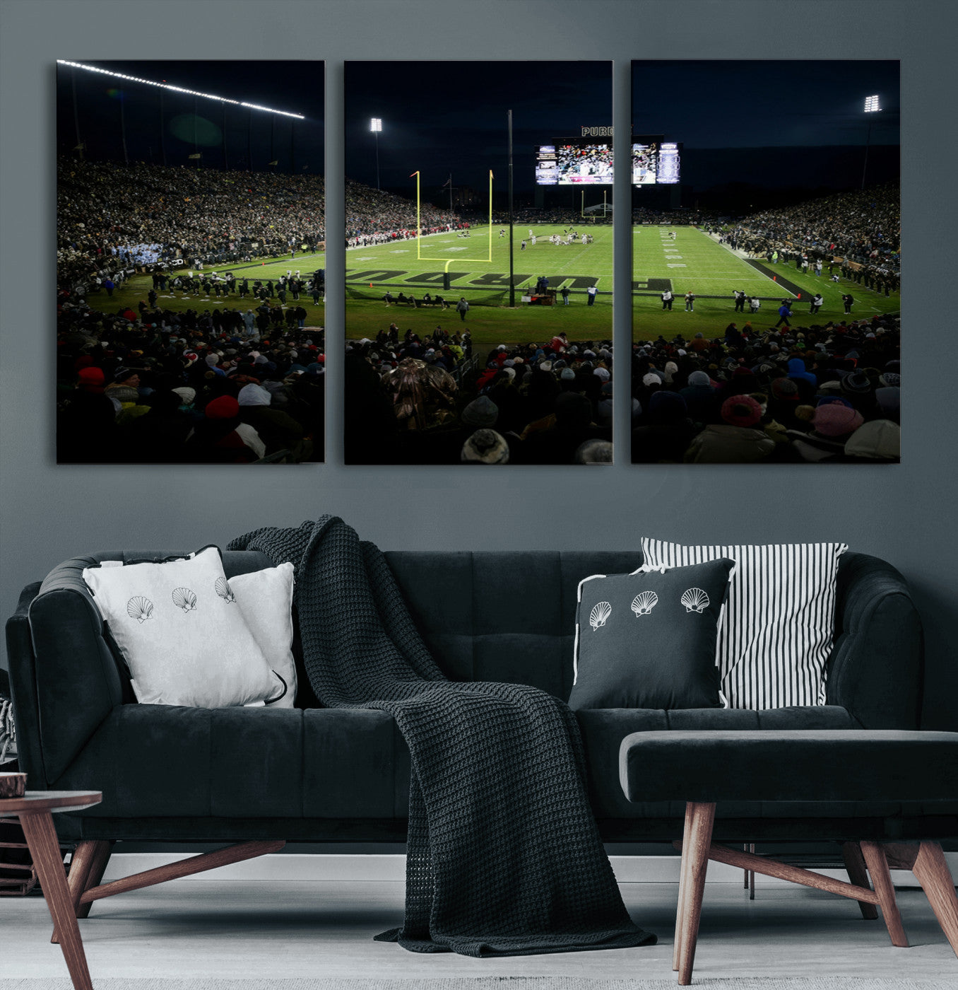MGV-CV-60X30-3P - Purdue Boilermakers Football Team Print - West Lafayette Ross–Ade Stadium Wall Art Canvas Print
