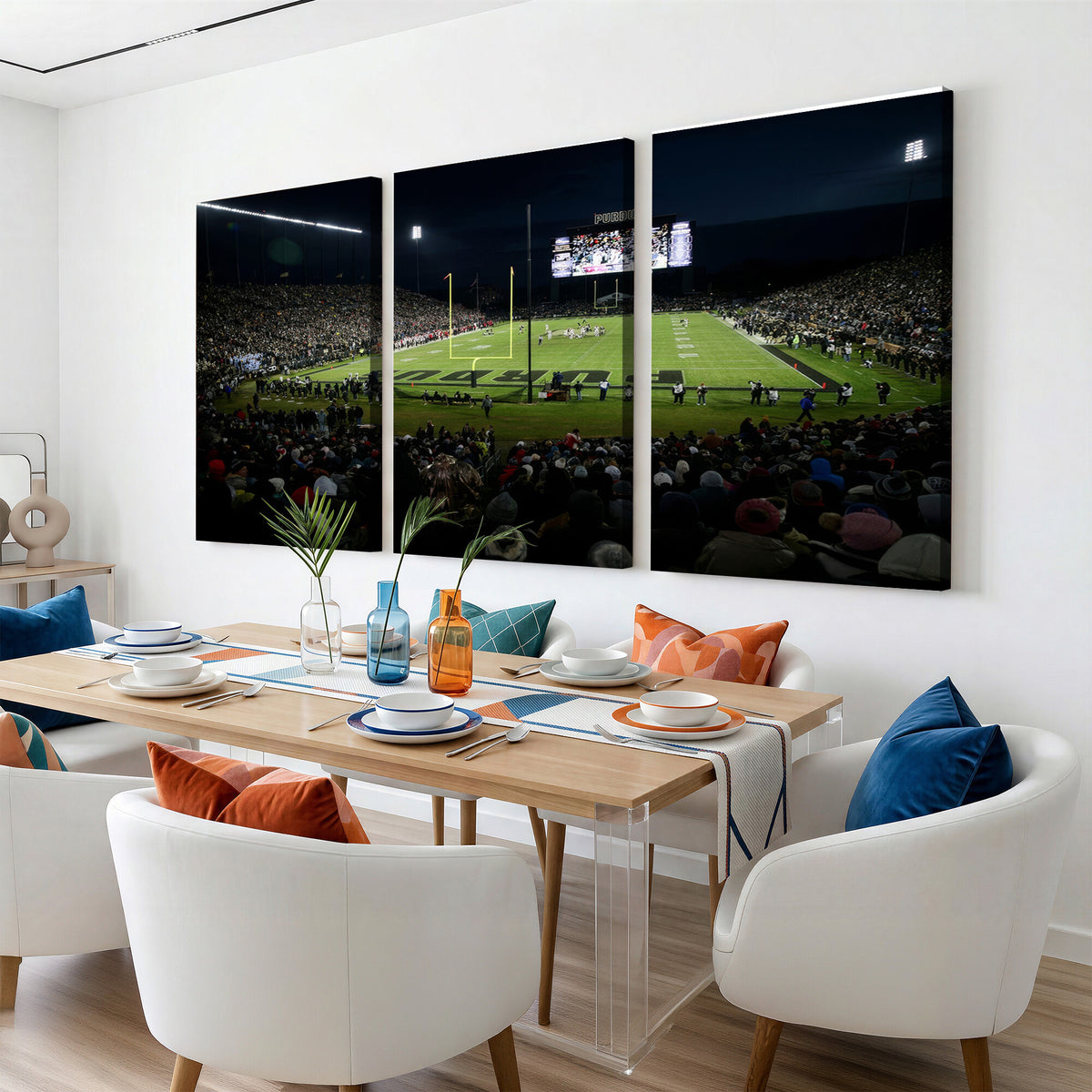60140-MGV-CV-36X24 - Purdue Boilermakers Football Team Print - West Lafayette Ross–Ade Stadium Wall Art Canvas Print