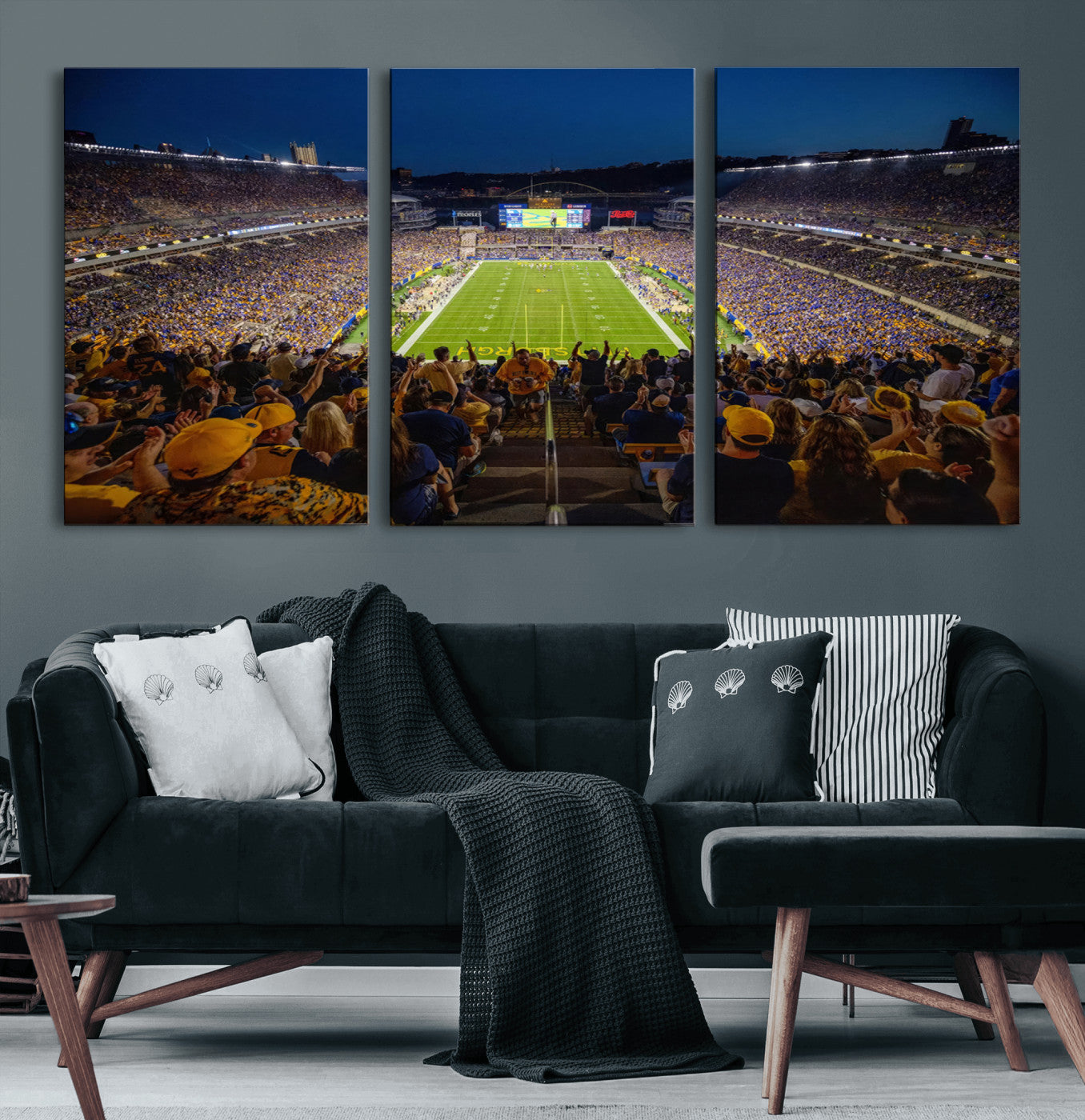 62297-MGV-CV-60X30-3P-Pittsburgh Panthers Football Team Print - Pittsburgh Acrisure Stadium Wall Art Canvas Print