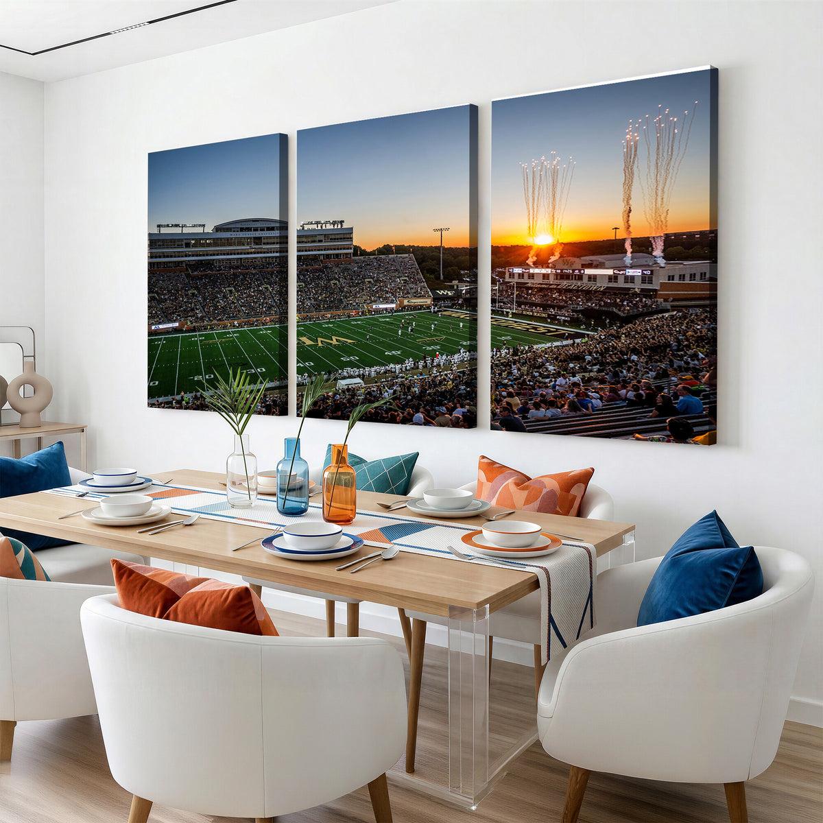 29253-MGV-CV-36X24 - Demon Deacons Football Team Print Canvas- Winston-Salem Allegacy Federal Credit Union Stadium Wall