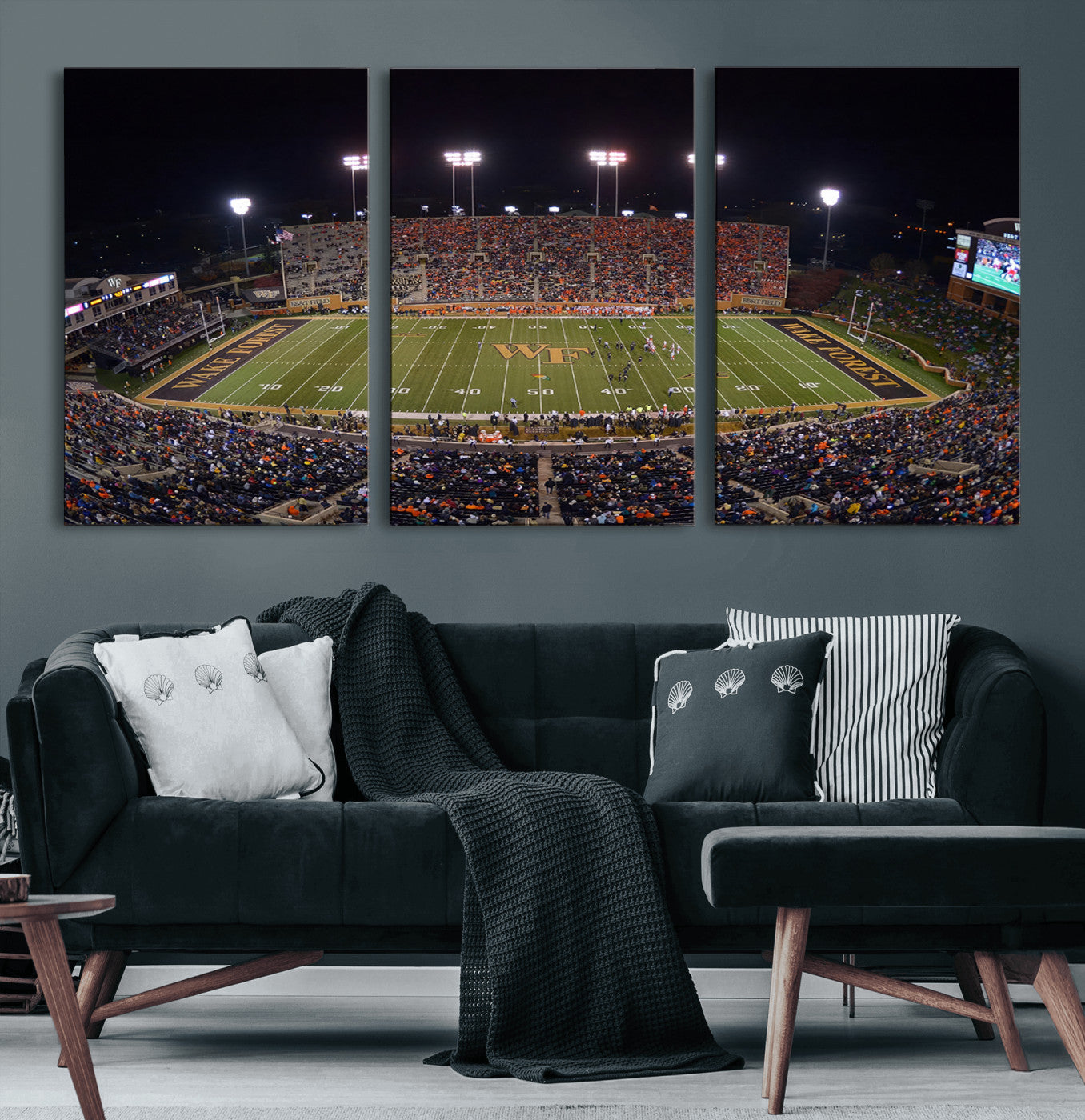 26033-MGV-CV-60X30-3P-Demon Deacons Print Canvas, Football Team Print - Winston-Salem Allegacy Federal Credit Union