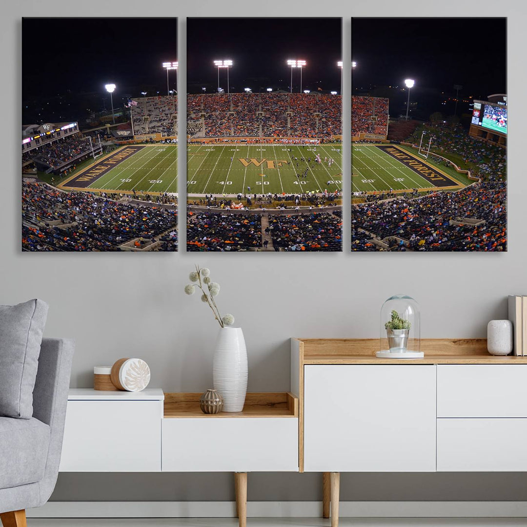 Demon Deacons Football Team Print - Winston-Salem Allegacy Federal Credit Union Stadium Wall Art Canvas Print