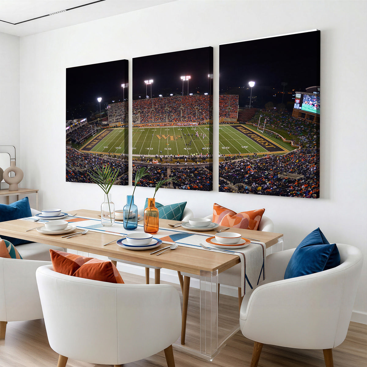26033-MGV-CV-36X24 - Demon Deacons Print Canvas, Football Team Print