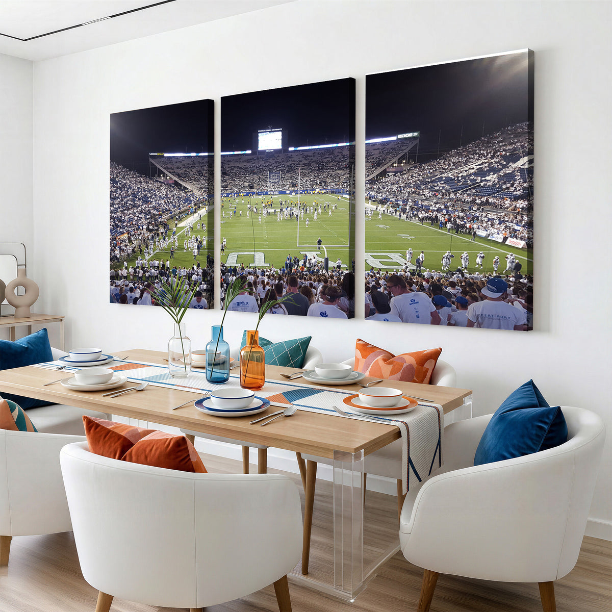 65036-MGV-CV-36X24 - Brigham Young University Cougars Football Print Canvas - Provo LaVell Edwards Stadium Wall Art