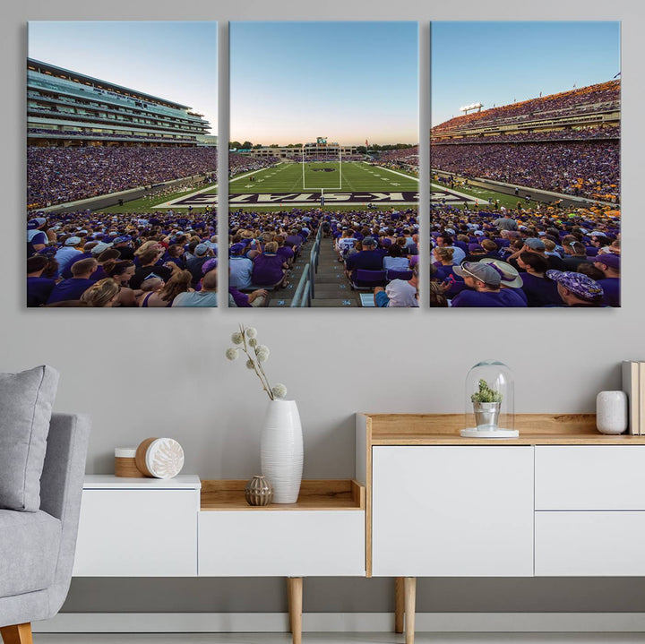 Kansas State University Wildcats Football Team Print - Manhattan Bill Snyder Family Football Stadium Wall Art Canvas Print