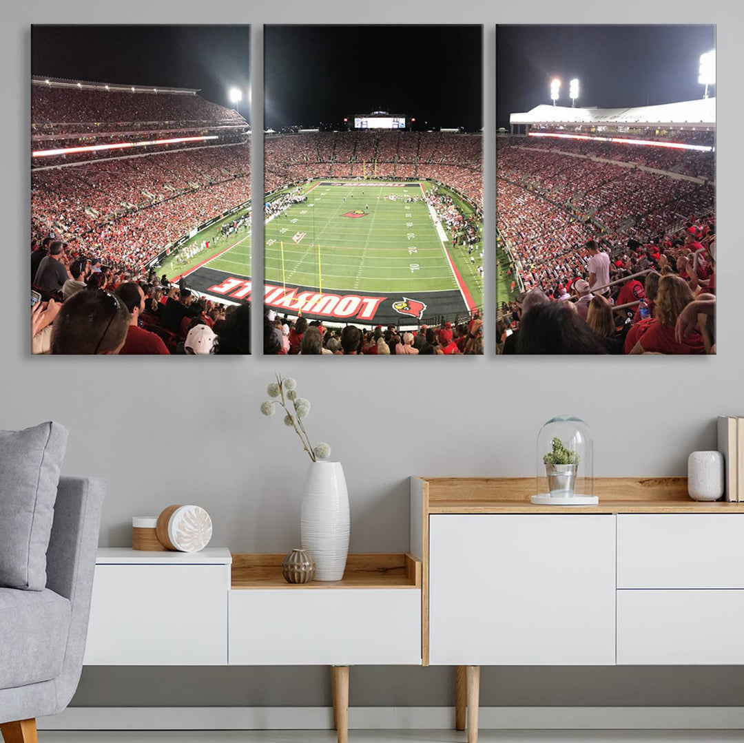 University of Louisville Cardinals Football Team Print - Louisville Cardinal Stadium Wall Art Canvas Print