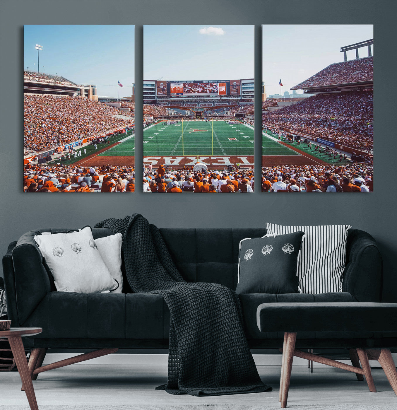 14826-MGV-CV-60X30-3P-Framed Texas Memorial Stadium Canvas, University of Texas Longhorns Football Team Print - Austin