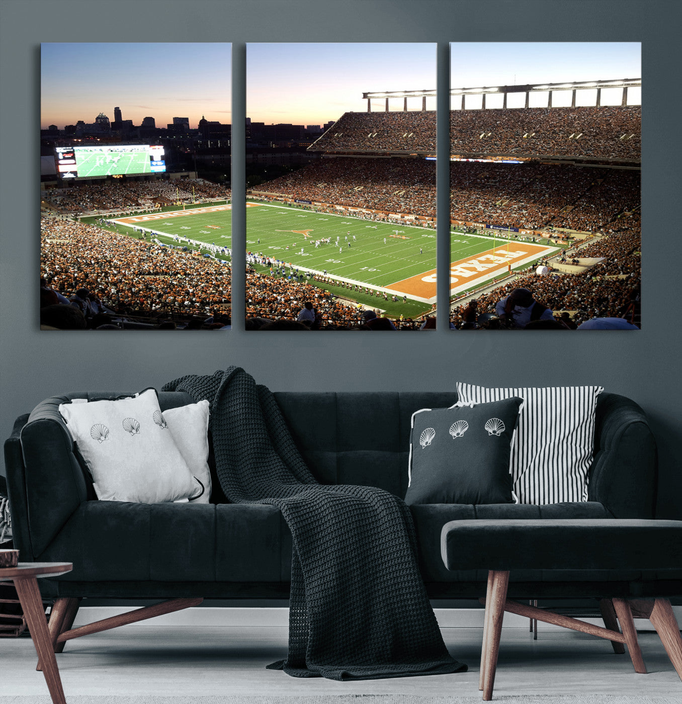 11455-MGV-CV-60X30-3P-Darrell K Royal-Texas Memorial Stadium Canvas Wall Art - Texas Longhorns Football Match