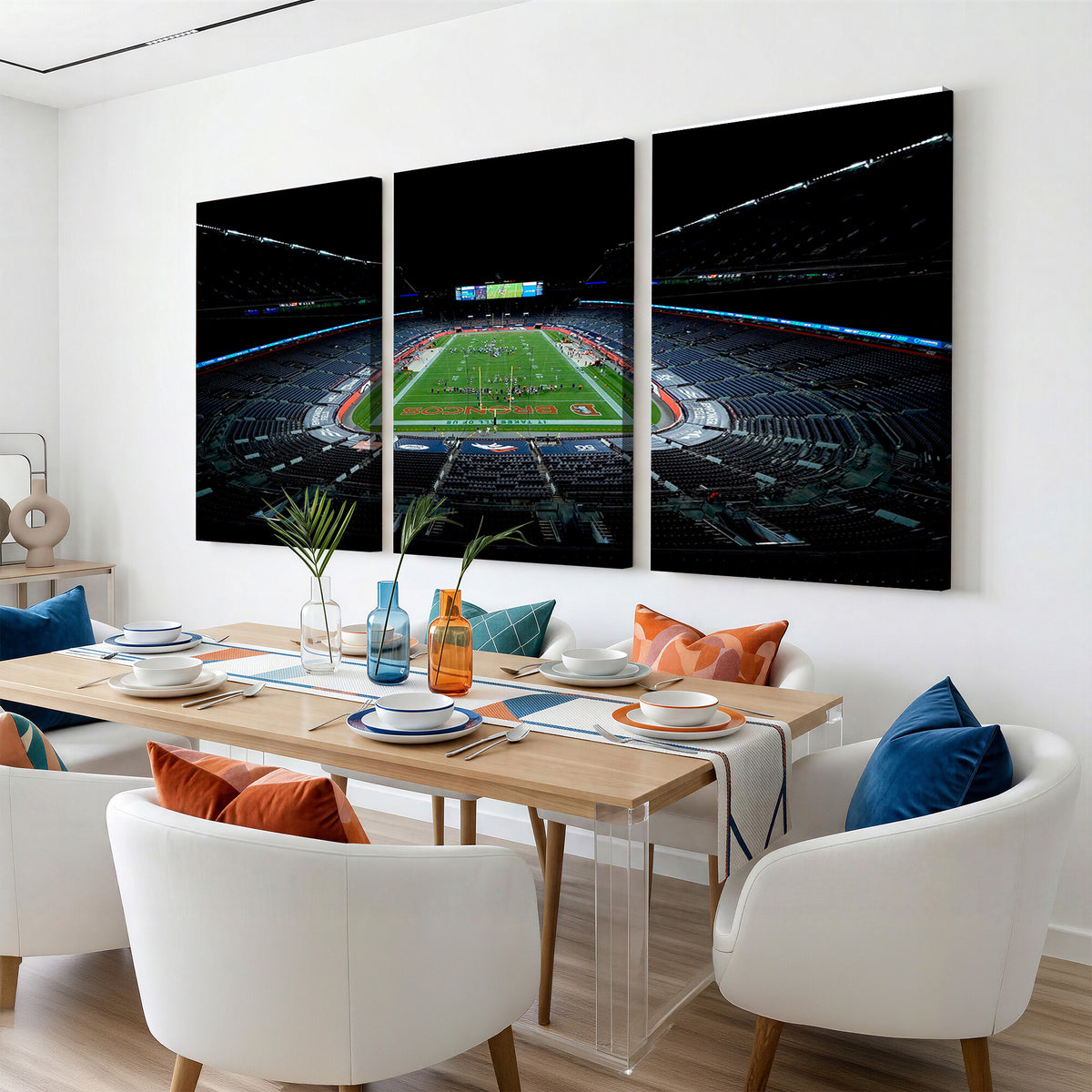 14797-MGV-CV-36X24 - Denver Broncos Football Team Print Canvas- Denver Empower Field at Mile High Stadium Wall Art Canvas