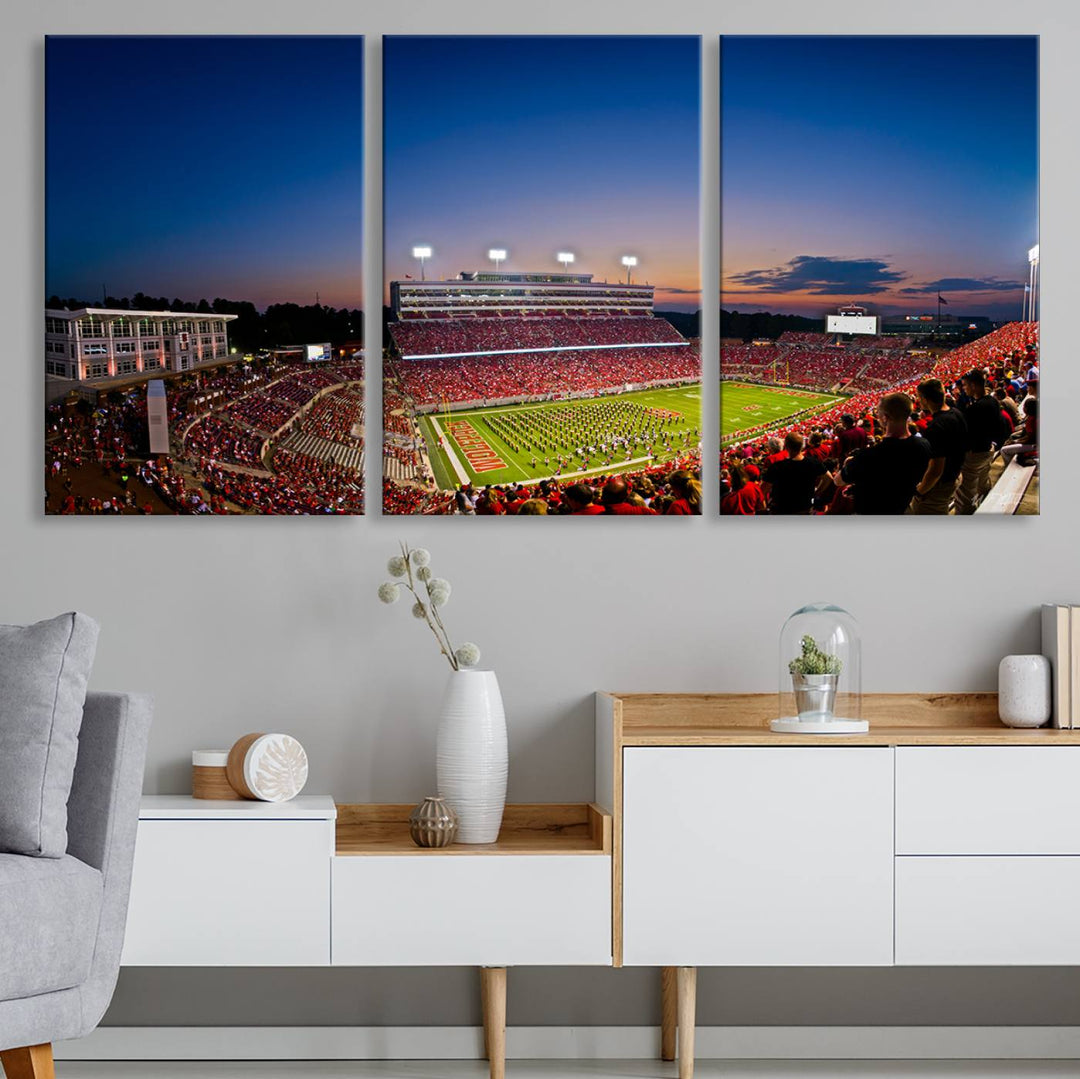 Wolfpack Football Team Print - Raleigh Carter-Finley Stadium Wall Art Canvas Print