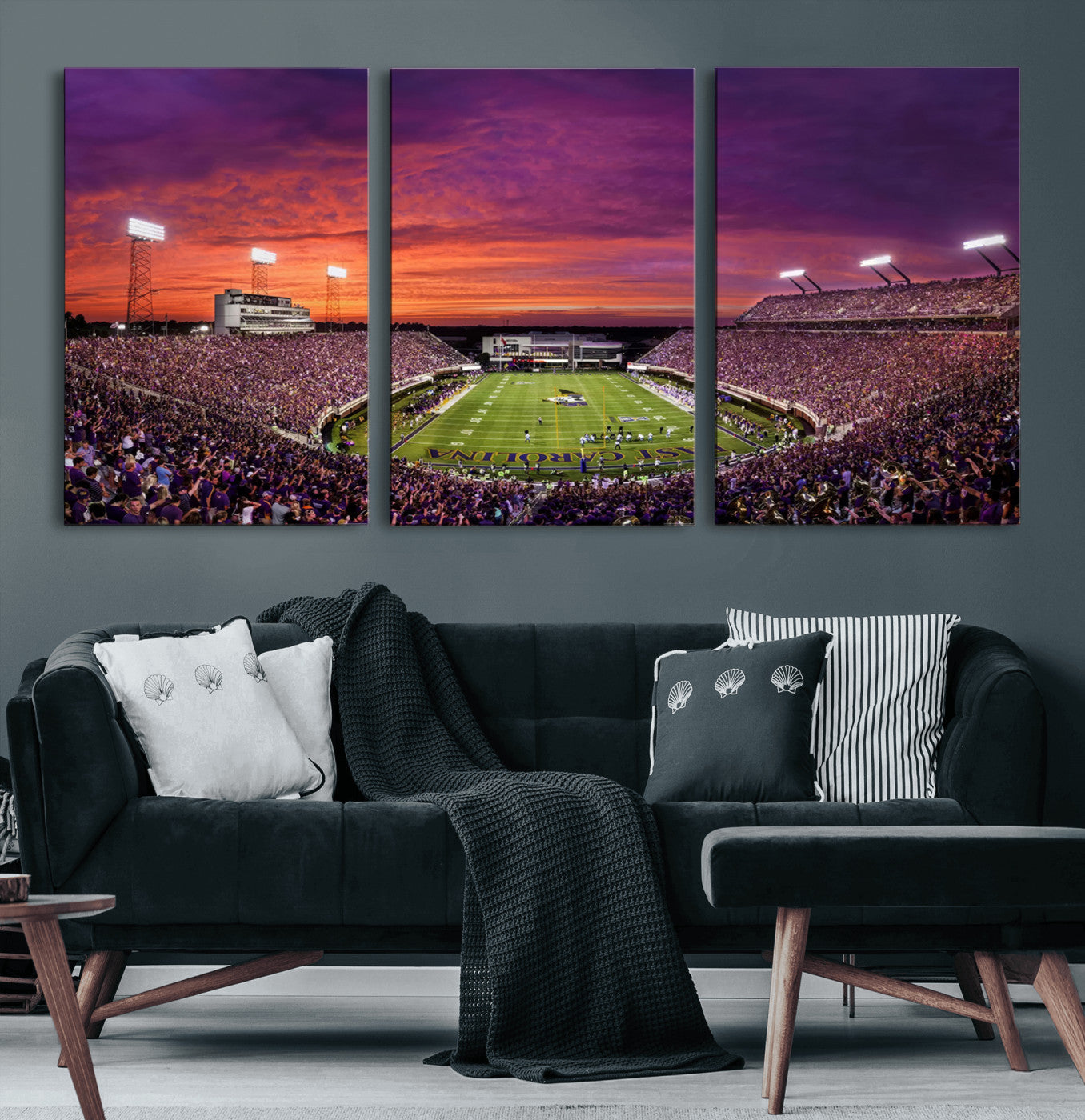 MGV-CV-60X30-3P - East Carolina University Pirates Football Print Canvas- Greenville Dowdy-Ficklen Stadium Wall Art