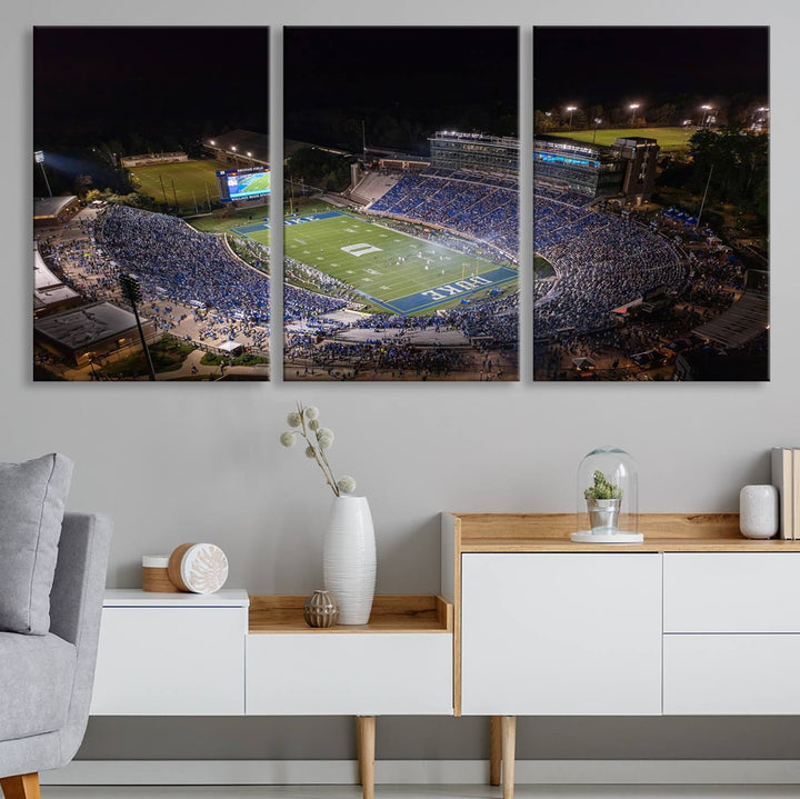 Duke University Blue Devils Football Team Print - Durham Wallace Wade Stadium Wall Art Canvas Print