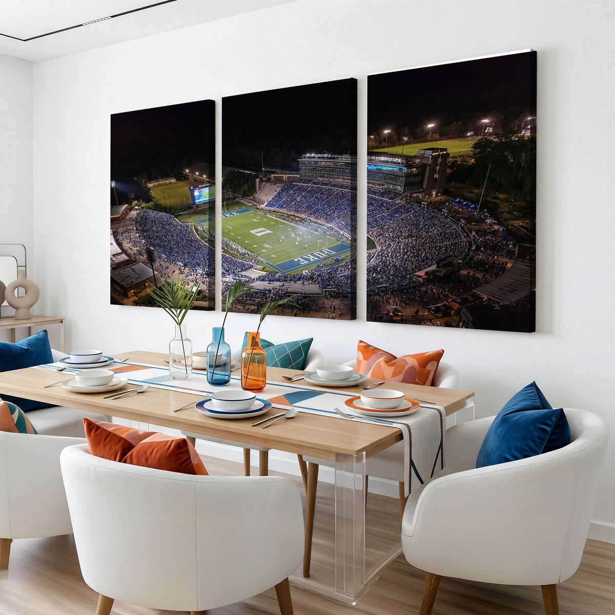 42347-MGV-CV-36X24 - Duke University Blue Devils Football Print Canvas - Durham Wallace Wade Stadium Wall Art Canvas