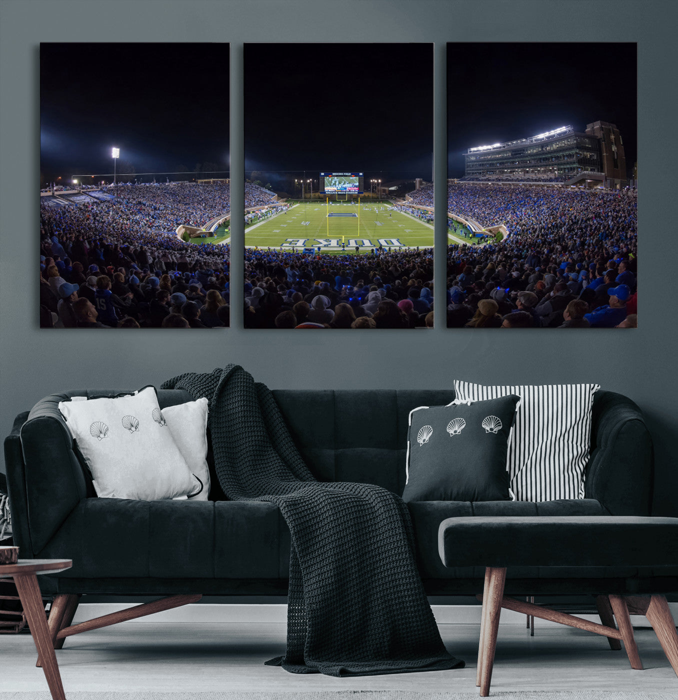 MGV-CV-60X30-3P - Duke University Blue Devils Football Team Print - Durham Wallace Wade Stadium Wall Art Canvas Print