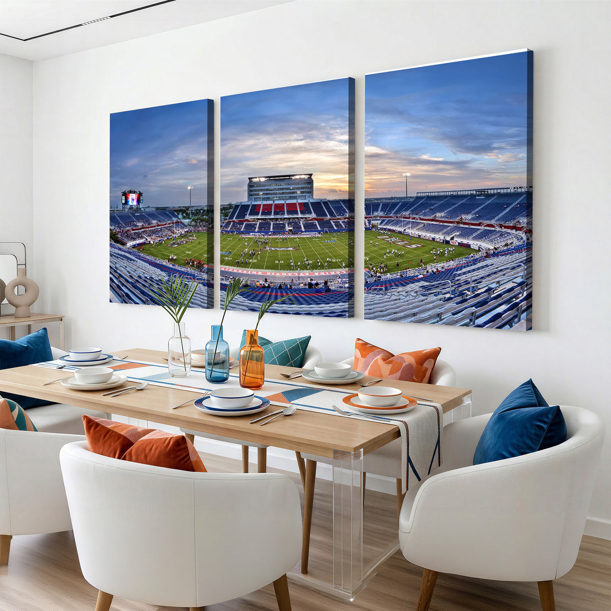 69559-MGV-CV-36X24 - Florida Atlantic University Owls Football Team Print - Boca Raton FAU Stadium Wall Art Canvas Print