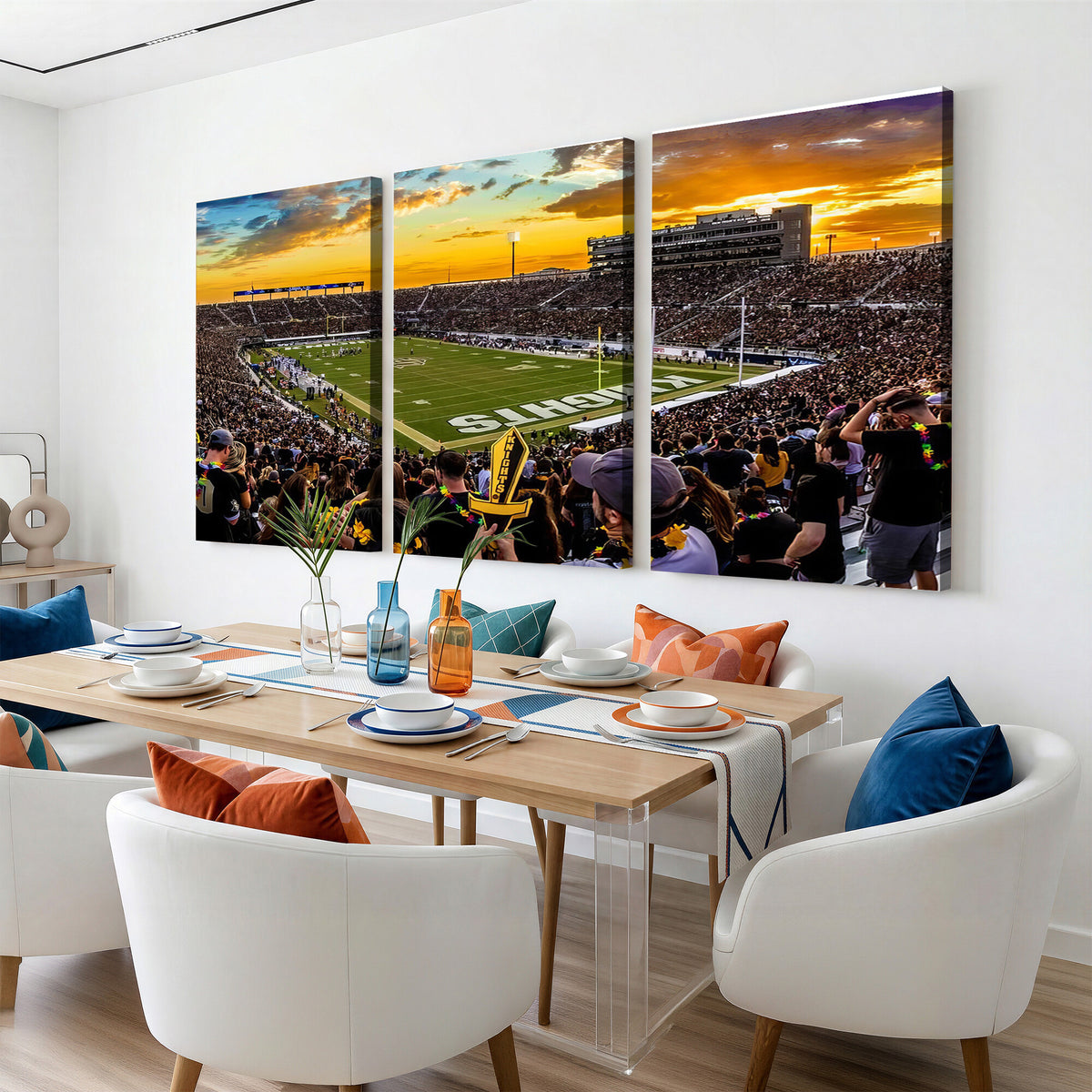 66803-MGV-CV-36X24 - UCF Knights Football Team Print - Orlando FBC Mortgage Stadium, UCF Knights Wall Art Canvas Print