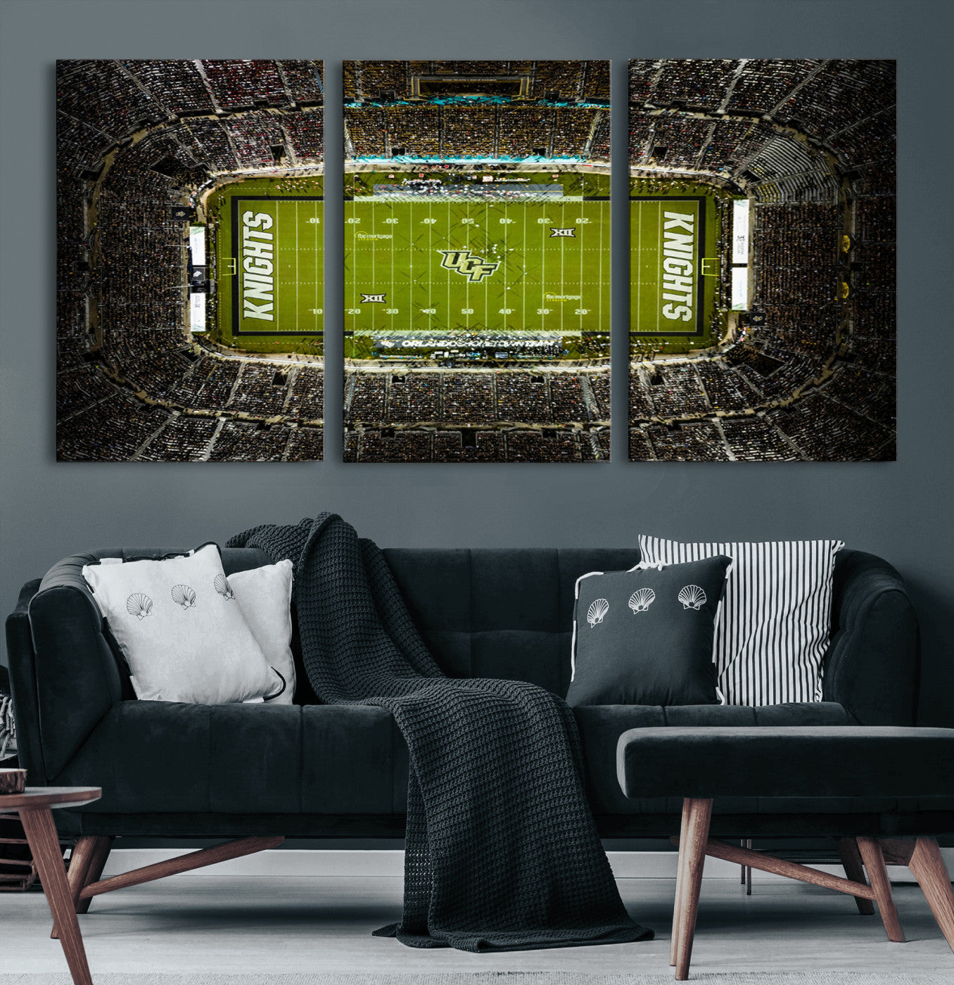 58050-MGV-CV-60X30-3P-UCF Knights Football Team Print - Orlando FBC Mortgage Stadium Wall Art, UCF Knights Canvas Print