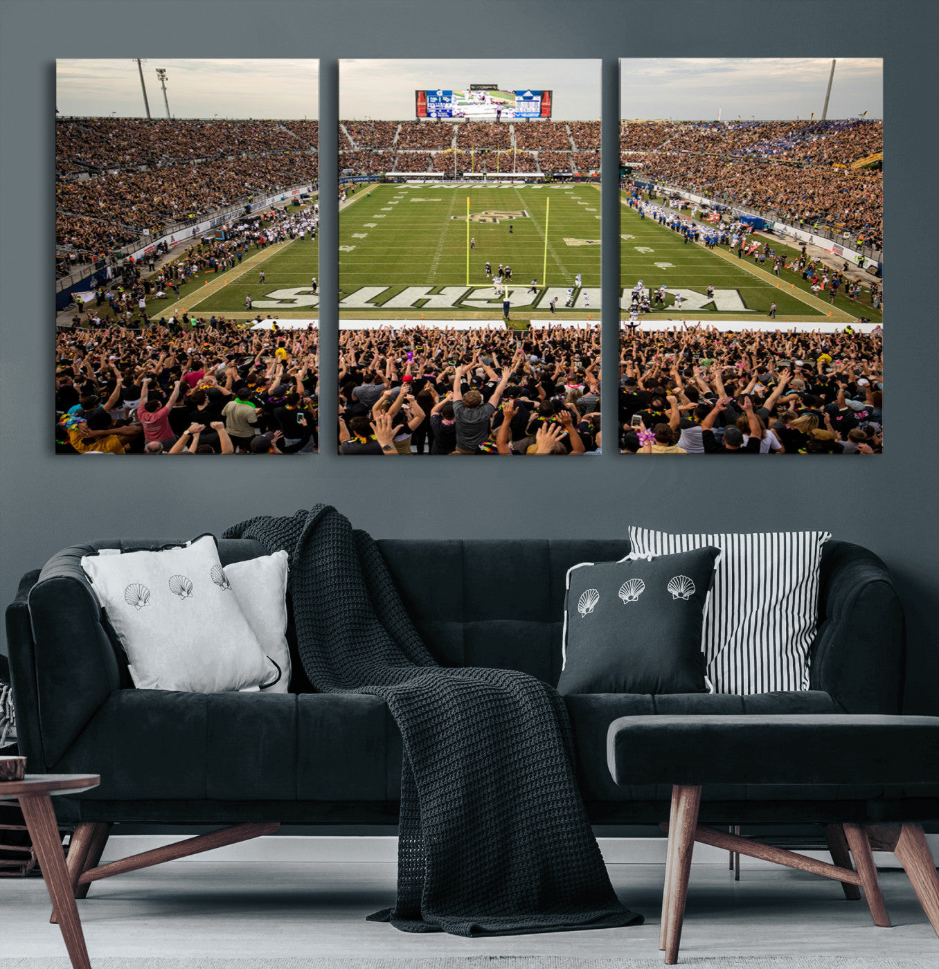 MGV-CV-60X30-3P - UCF Knights Football Team Print - Orlando FBC Mortgage Stadium Canvas Print