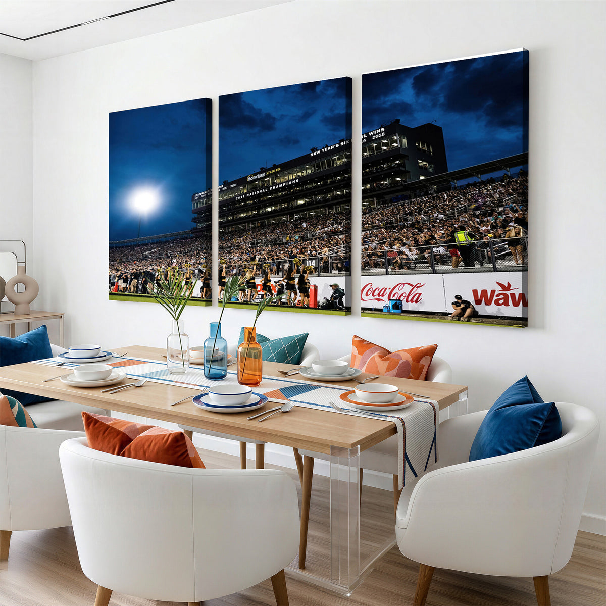 40217-MGV-CV-36X24 - UCF Knights Football Team Print - Orlando FBC Mortgage Stadium Wall Art Canvas Print