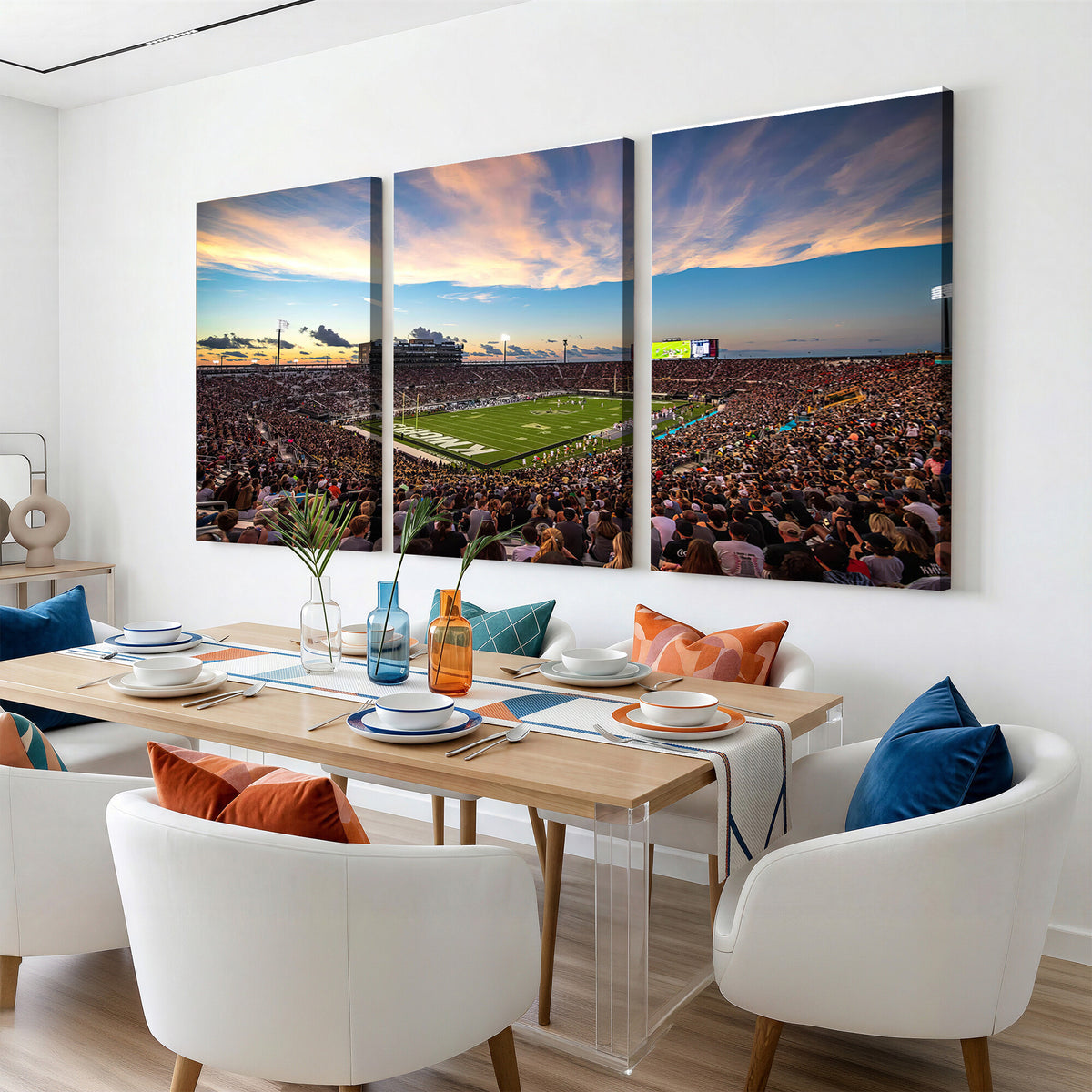 50243-MGV-CV-36X24 - UCF Knights Football Team Print - Orlando FBC Mortgage Stadium Wall Art Canvas Print