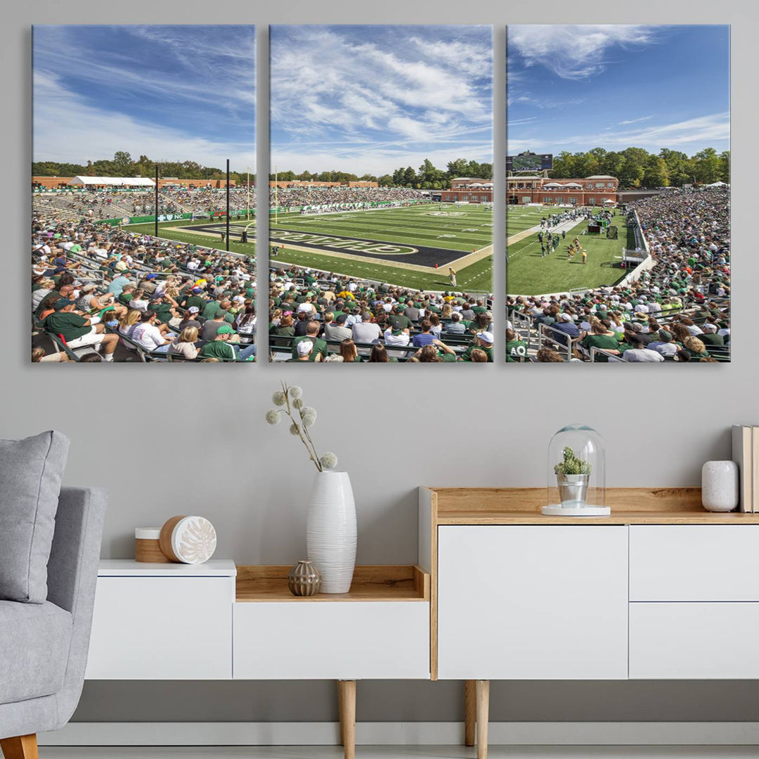 University of Charlotte 49ers Football Team Print - Charlotte Jerry Richardson Stadium Wall Art Canvas Print