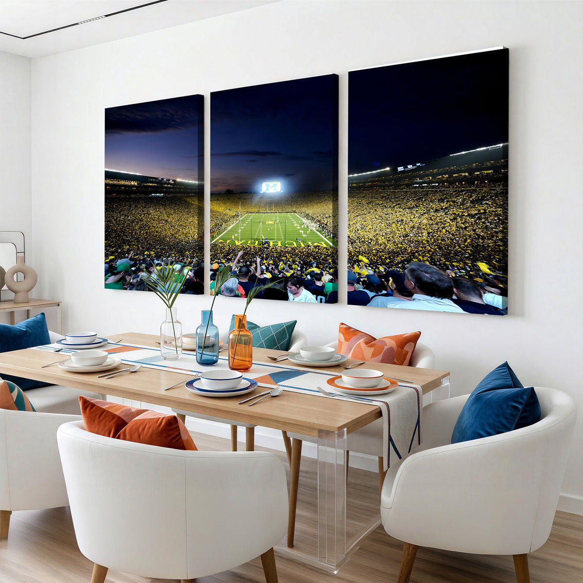 22115-MGV-CV-36X24 - University of Michigan Wolverines Football Team Print - Ann Arbor Michigan Stadium Canvas Print