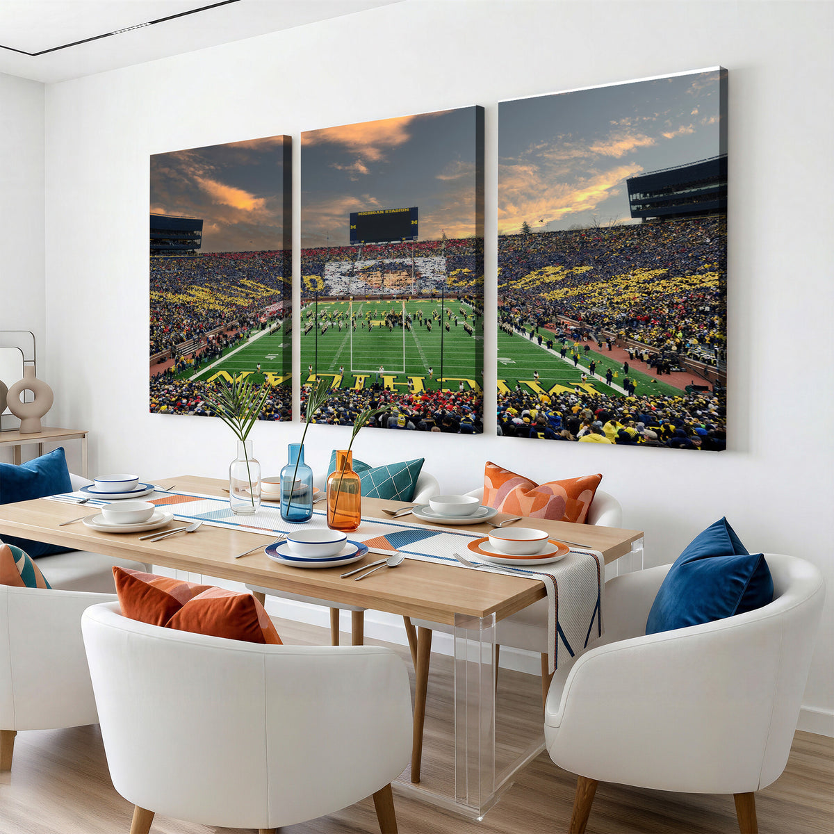 81843-MGV-CV-36X24 - University of Michigan Wolverines Print Canvas, Football Team Print - Ann Arbor Michigan Stadium