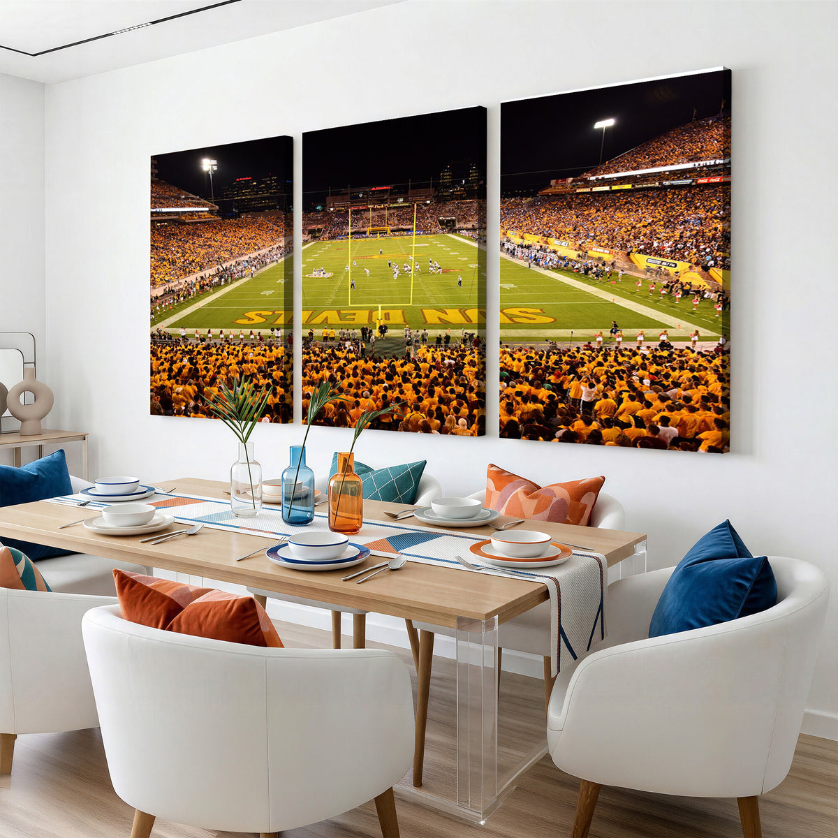 21588-MGV-CV-36X24 - ASU Sun Devils Football Team Print - Phoenix Mountain America Stadium Wall Art Canvas Print