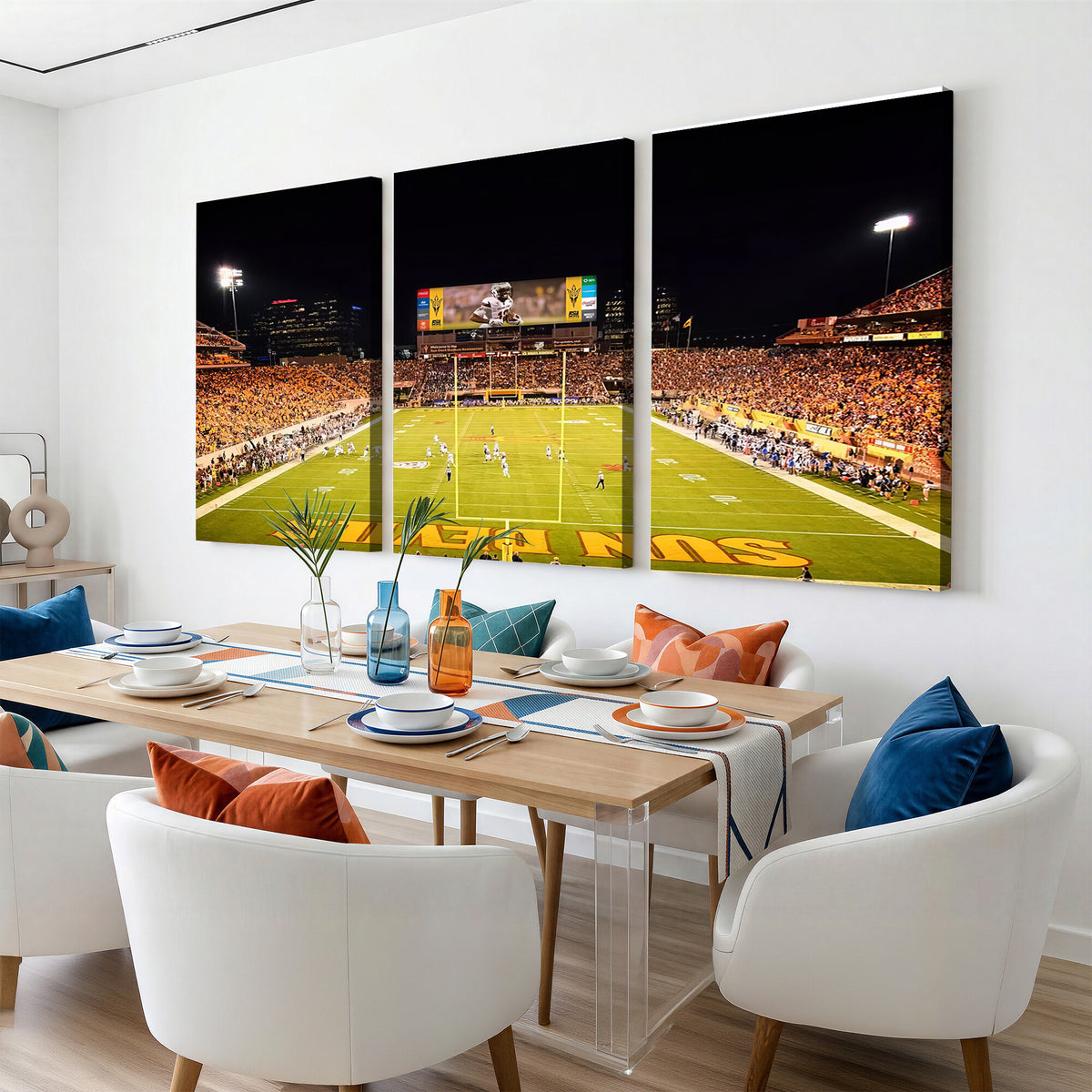 87612-MGV-CV-36X24 - ASU Sun Devils Football Team Print - Phoenix Mountain America Stadium Canvas Print