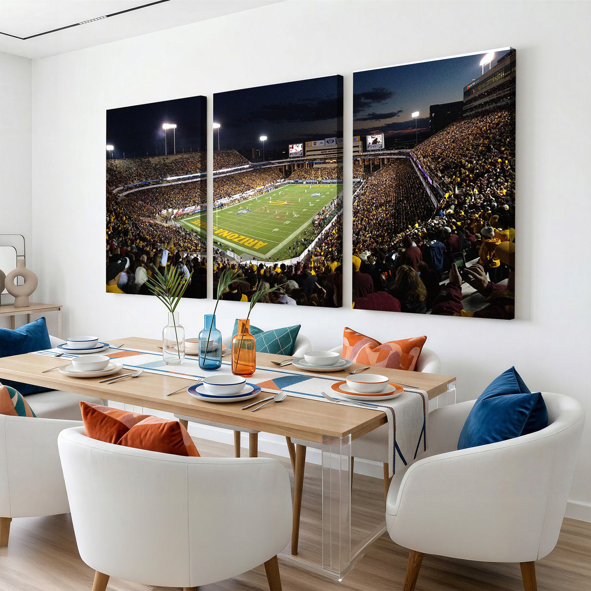 75716-MGV-CV-36X24 - ASU Sun Devils Football Team Print Canvas - Phoenix Mountain America Stadium Wall Art Canvas Print