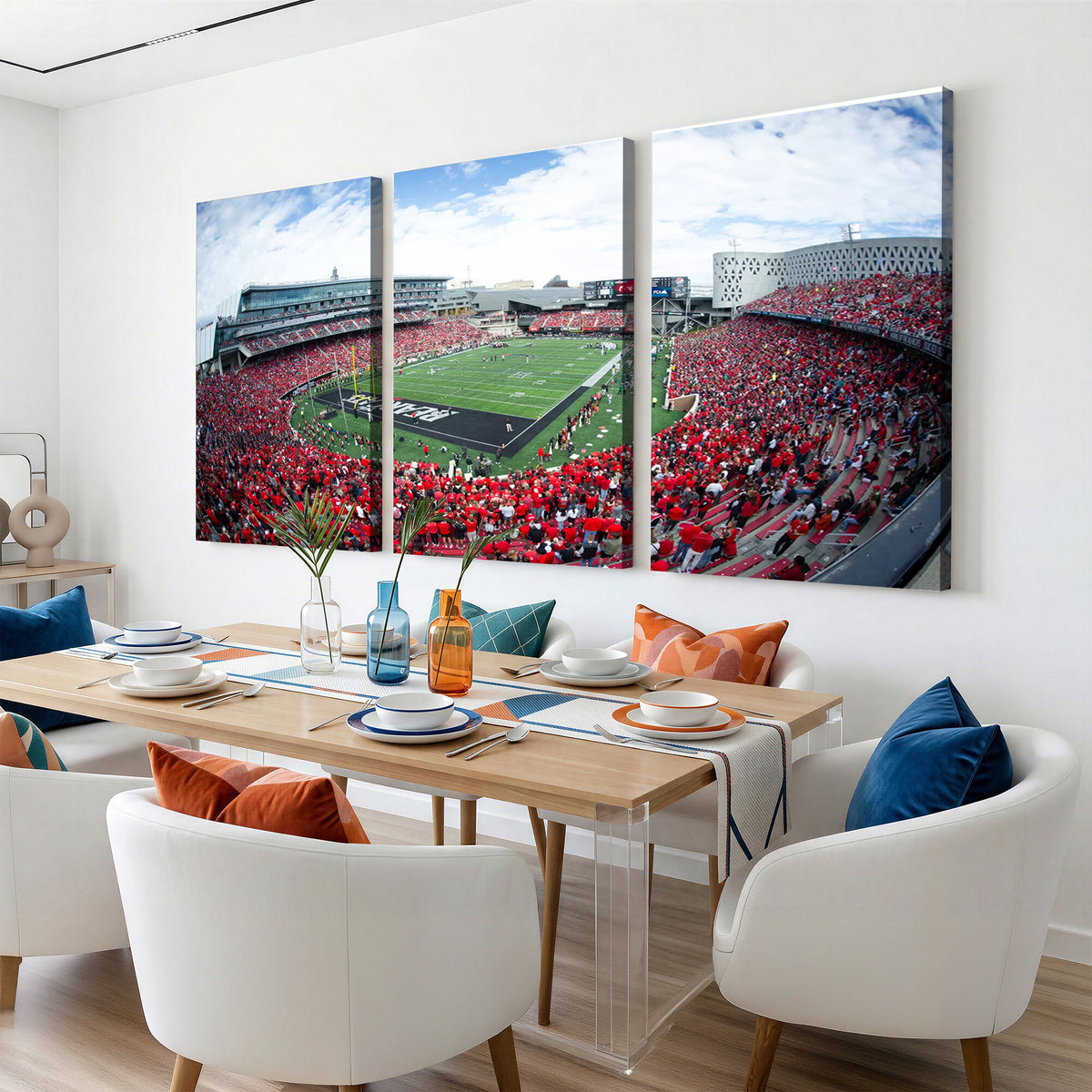 54070-MGV-CV-36X24 - Cincinnati Bearcats Football Team Print - Nippert Stadium Wall Art Canvas Print