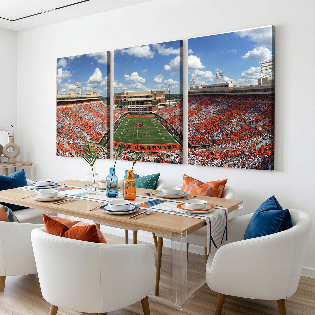 65192-MGV-CV-36X24 - Oklahoma State Cowboys Football Team Print - Stillwater Boone Pickens Stadium Wall Art Canvas Print