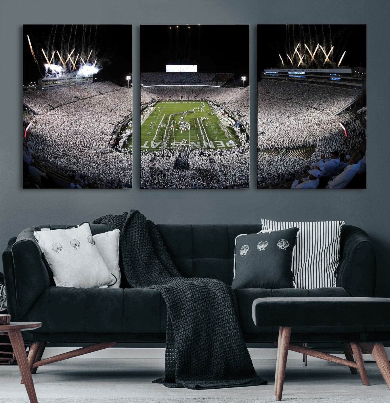 84537-MGV-CV-60X30-3P-Penn State Beaver Stadium Canvas Wall Art - Nittany Lions Football Print
