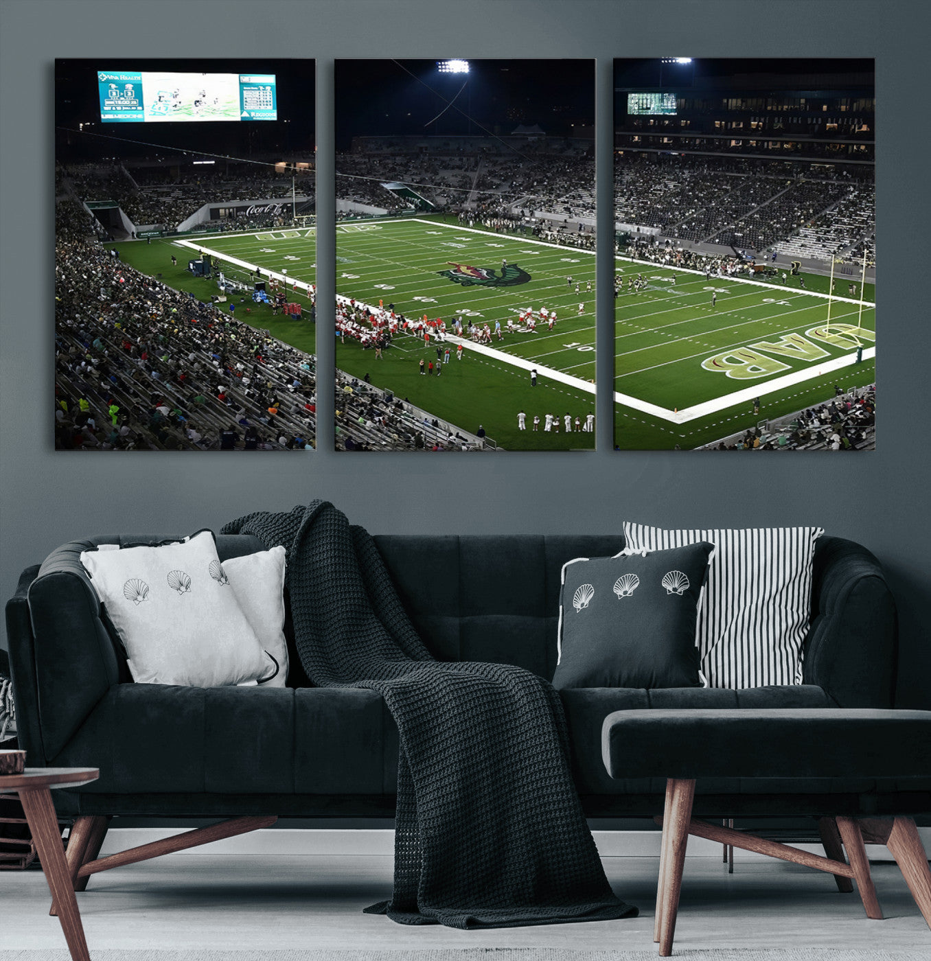 81740-MGV-CV-60X30-3P-UAB Blazers Football Team Print - Birmingham Protective Stadium Wall Art Canvas Print