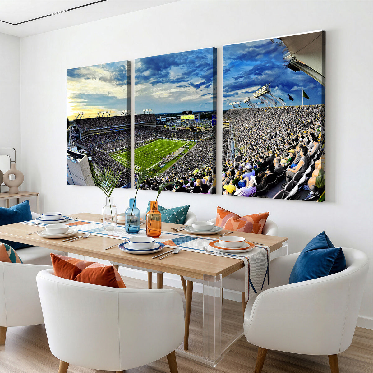 23788-MGV-CV-36X24 - Framed USF Bulls Football Team Print - Tampa Raymond James Stadium Wall Art Canvas Print