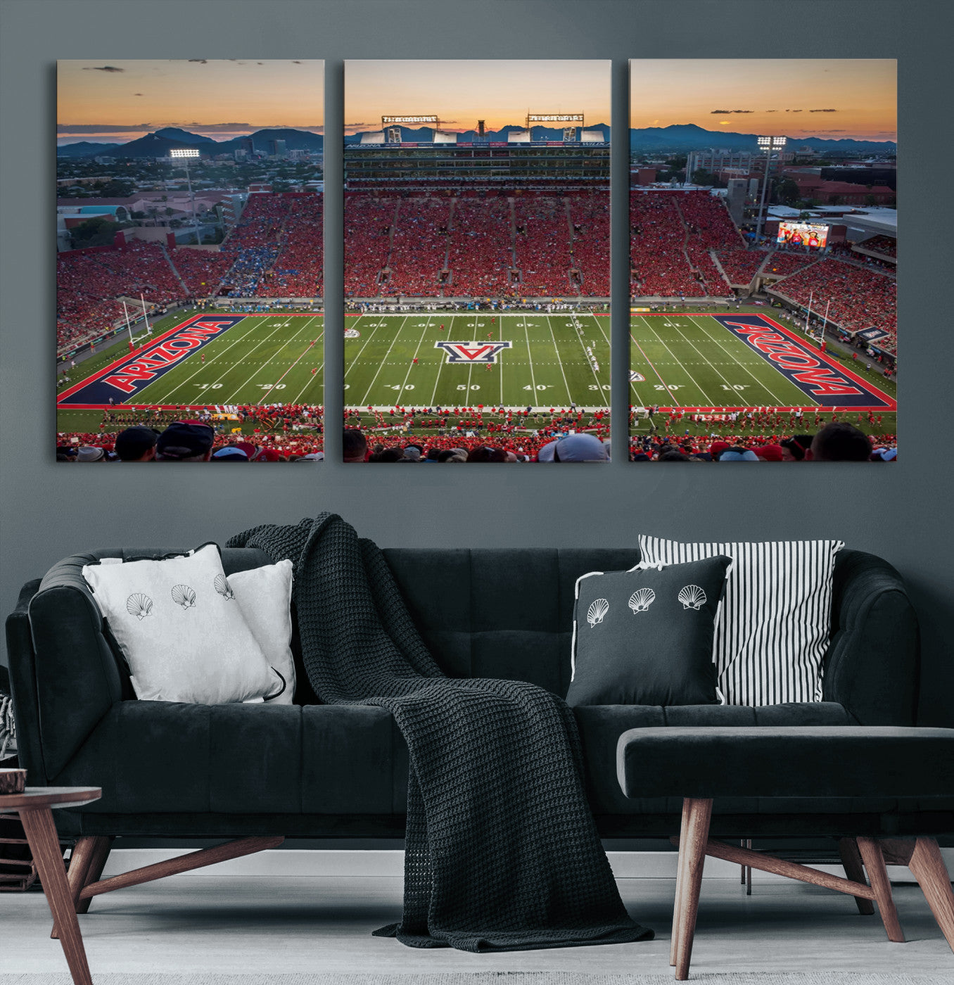 45563-MGV-CV-60X30-3P-Arizona Wildcats Football Team Print - Tucson Arizona Stadium Wall Art Canvas Print