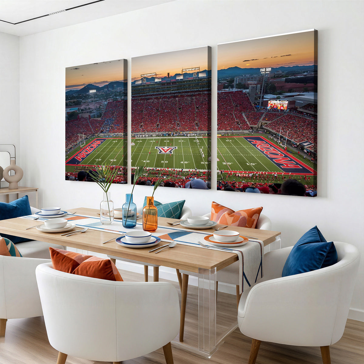 45563-MGV-CV-36X24 - Arizona Wildcats Football Team Print - Tucson Arizona Stadium Wall Art Canvas Print