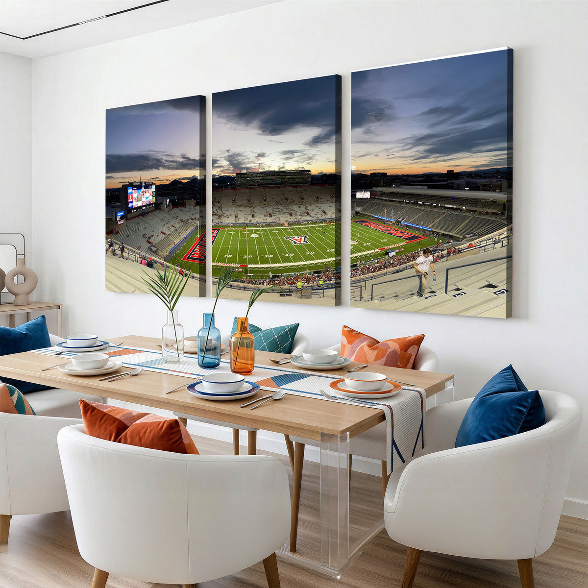 24339-MGV-CV-36X24 - Arizona Wildcats Football Team Print - Tucson Arizona Stadium Wall Art Canvas Print