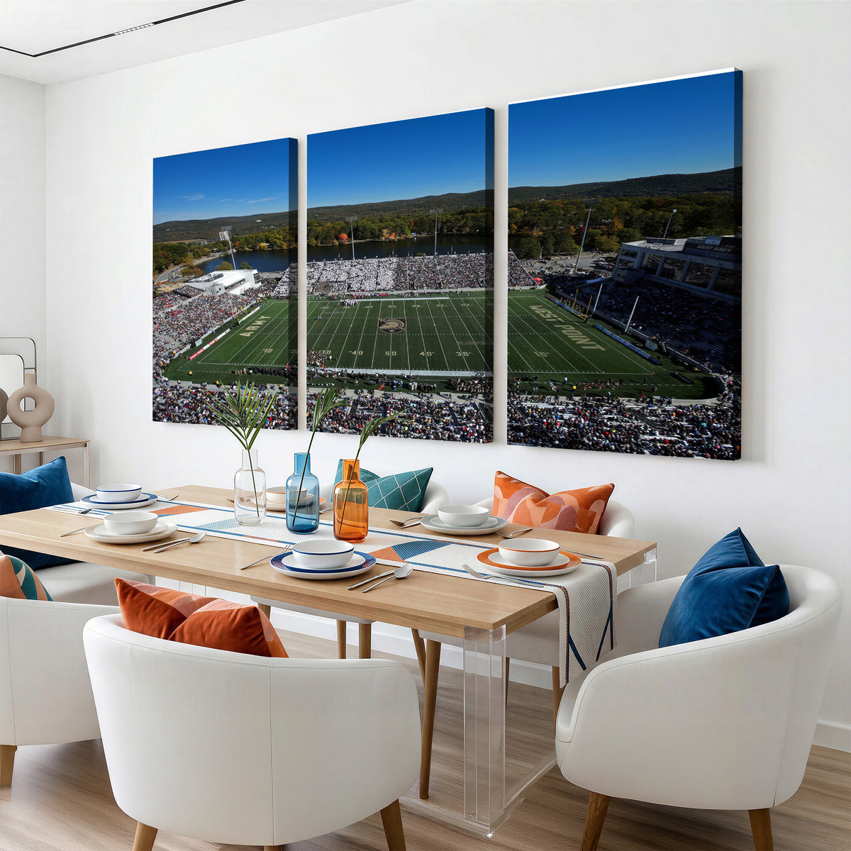 52056-MGV-CV-36X24 - Army Black Knights Football Team Print - West Point Michie Stadium Wall Art Canvas Print