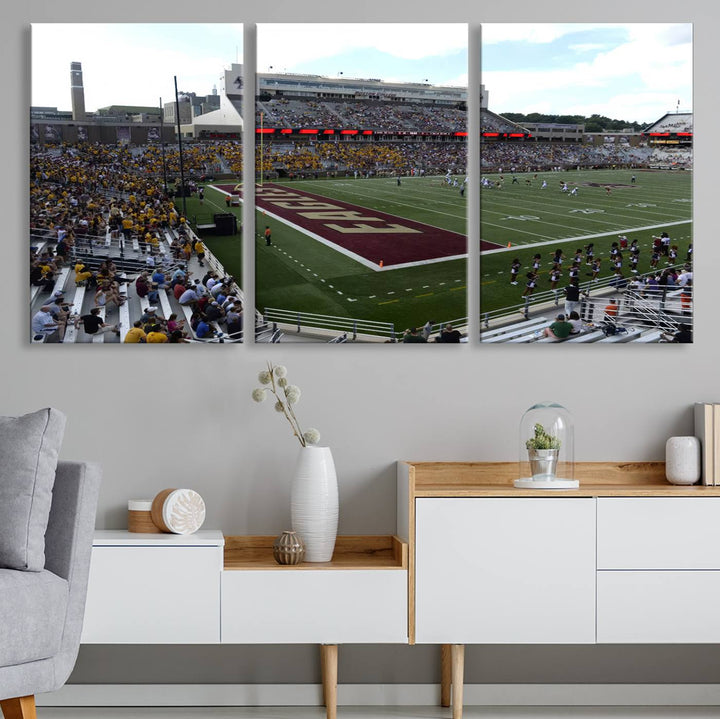 Boston College Eagles Football Team Print - Boston Alumni Stadium Wall Art Canvas Print