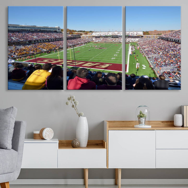 Boston College Eagles Football Team Print - Boston Alumni Stadium Wall Art Canvas Print