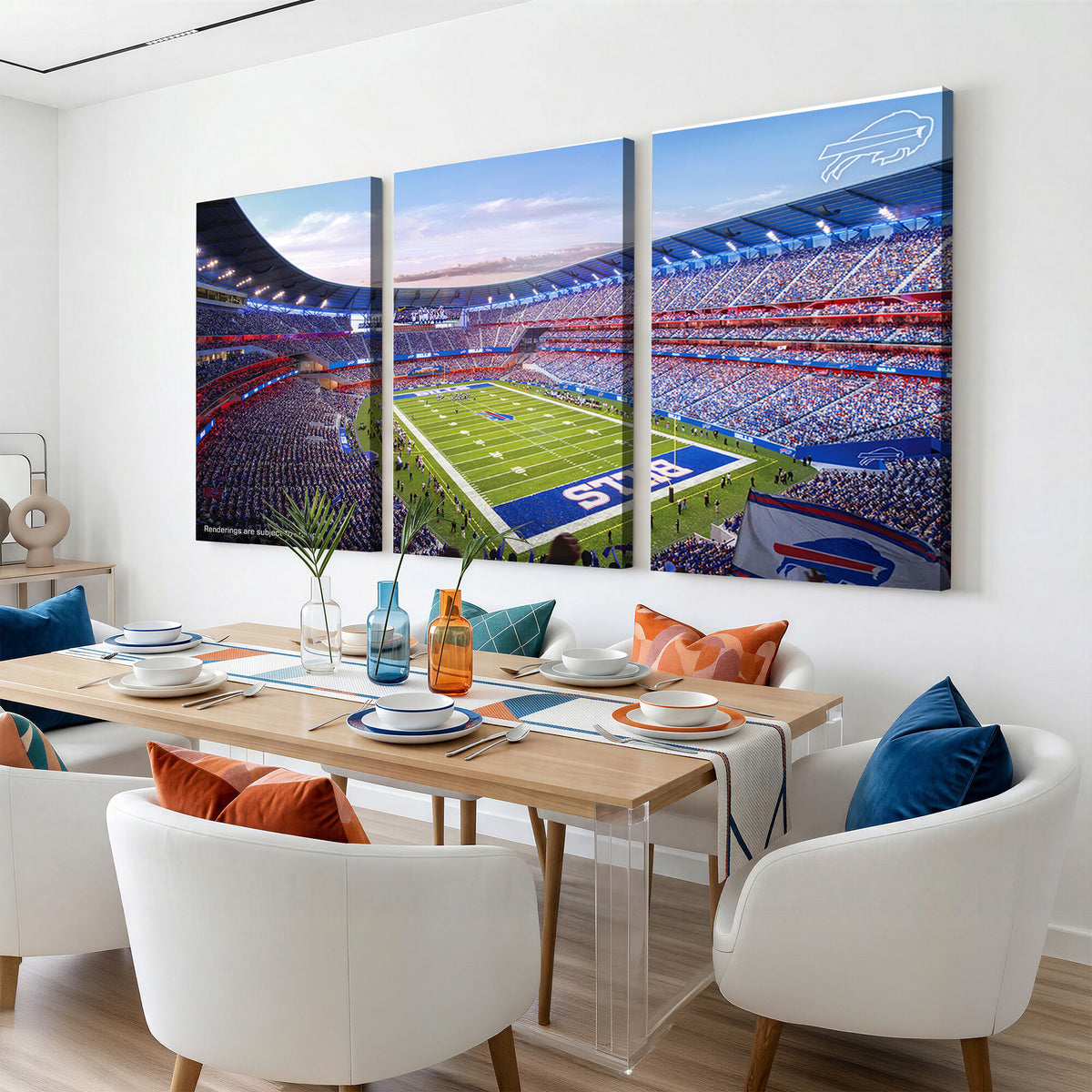 57873-MGV-CV-36X24 - Buffalo Bills Football Team Print Canvas - Buffalo Highmark Stadium Wall Art Canvas Print