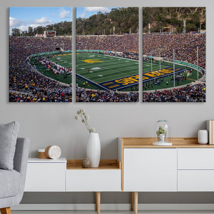 University of California Golden Bears Football Team Print - Berkeley California Memorial Stadium Wall Art Canvas Print